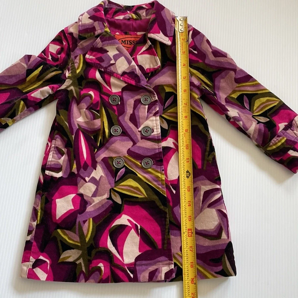 Missoni purple, pink green & black brushed cotton pea coat.  Size 18-24 months